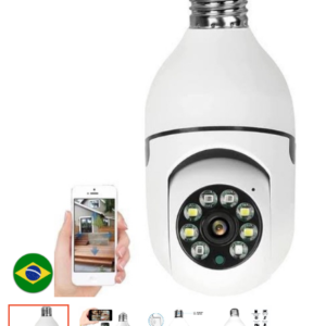 Câmera segurança wifi ip sem fio 360 com encaixe lampada bocal aplicativo yoosee ptz full HD visão noturna - bivolt